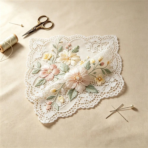 Efectele vizuale și texturale ale combinării broderii și dantelă